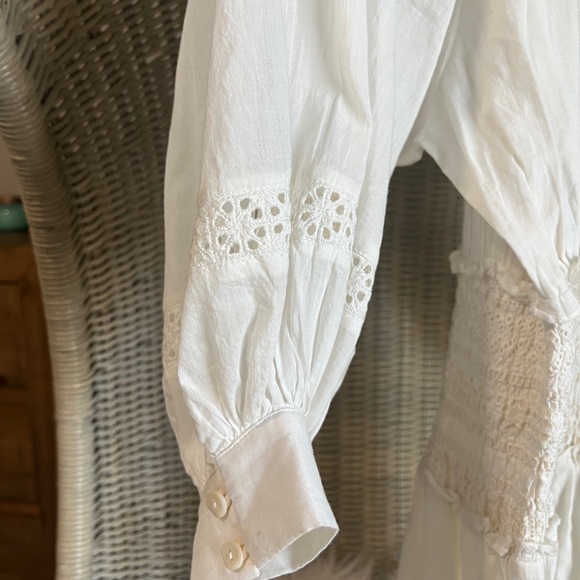 Cleobella mini dress size small in cream,  puff sleeves. - Picture 4 of 6